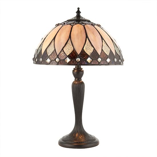 Brooklyn Small Tiffany Glass Table Lamp In Dark Bronze_2