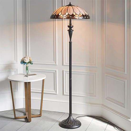 Brooklyn Tiffany Glass Floor Lamp In Dark Bronze_1
