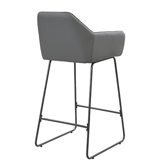 Brooks Faux Leather Bar Chair In Grey With Anthracite Legs_5