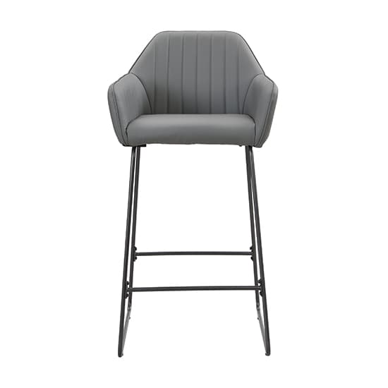 Brooks Grey Faux Leather Bar Chairs With Anthracite Legs In Pair_4