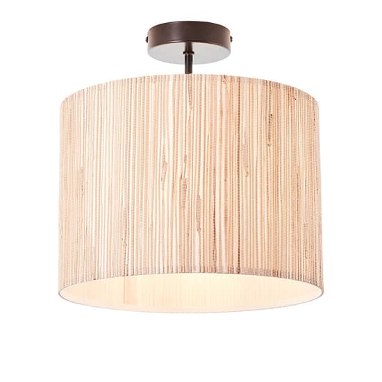 Brooks Semi Flush Seagrass Drum Shade Ceiling Light In Natural_6