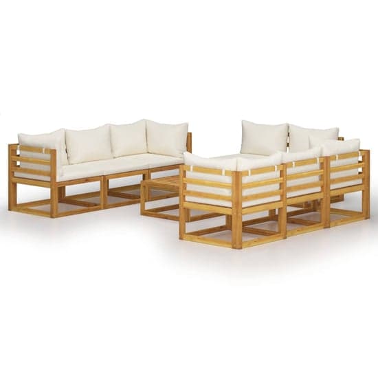 Brooks Solid Wood 9 Piece Garden Lounge Set With Cream Cushions_2
