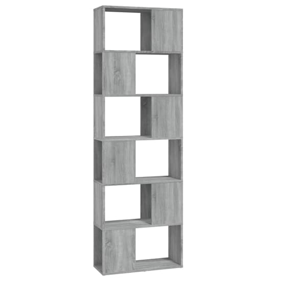 Brooks Wooden Bookcase With 6 Compartments In Grey Sonoma Oak_3