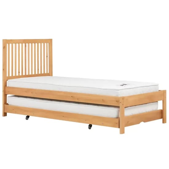 Broxton Rubberwood Single Bed With Guest Bed In Honey Pine_3
