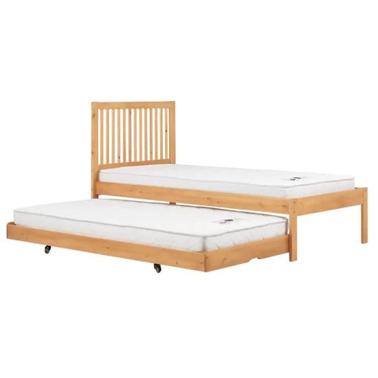 Broxton Rubberwood Single Bed With Guest Bed In Honey Pine_4