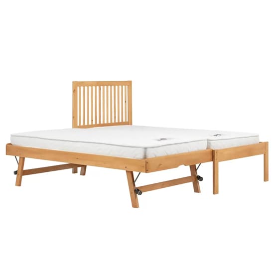 Broxton Rubberwood Single Bed With Guest Bed In Honey Pine_5