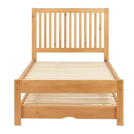 Broxton Rubberwood Single Bed With Guest Bed In Honey Pine_6