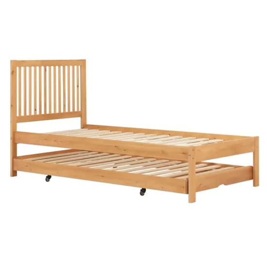 Broxton Rubberwood Single Bed With Guest Bed In Honey Pine_9