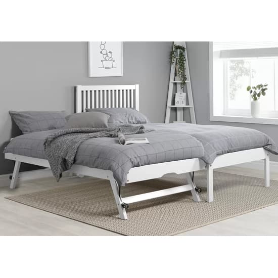 Broxton Rubberwood Single Bed With Guest Bed In White_2