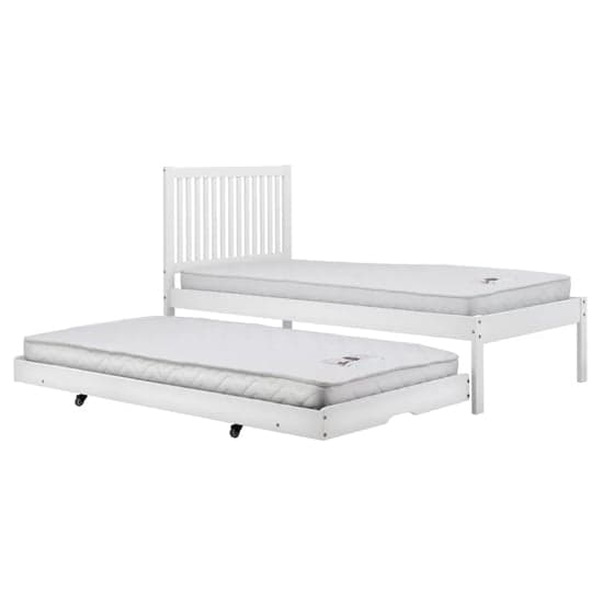 Broxton Rubberwood Single Bed With Guest Bed In White_4