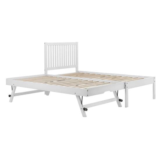 Broxton Rubberwood Single Bed With Guest Bed In White_5