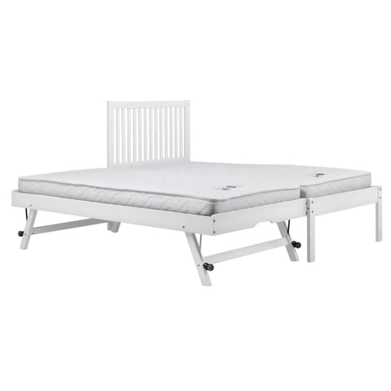Broxton Rubberwood Single Bed With Guest Bed In White_6