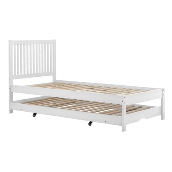Broxton Rubberwood Single Bed With Guest Bed In White_7