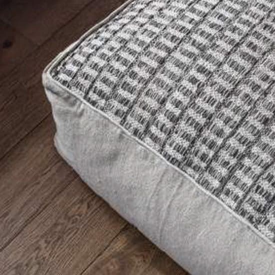 Brno Fabric Upholstered Pouffe In Grey_3