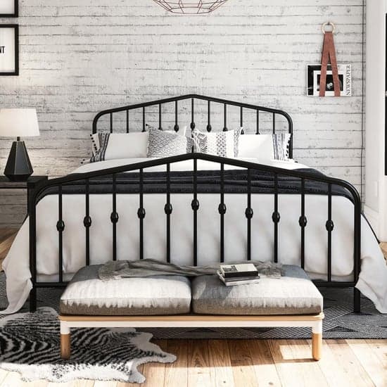 Brunswick Metal Double Bed In Black_2