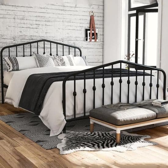 Brunswick Metal Double Bed In Black_1