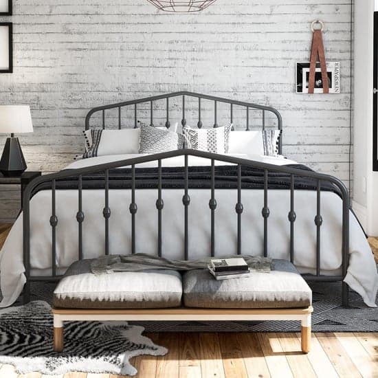 Brunswick Metal Double Bed In Grey_2