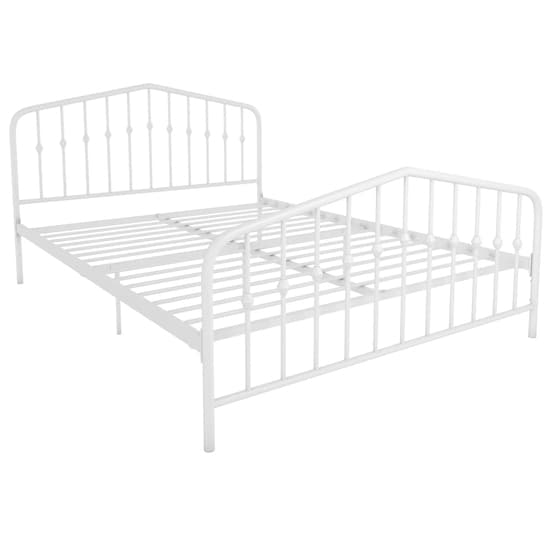 Brunswick Metal Double Bed In White_3