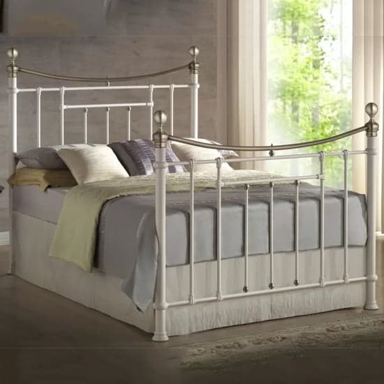 Brunt Metal Double Bed In Cream_1