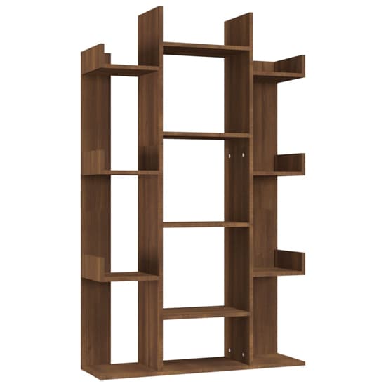 Bryson Wooden Bookcase With 13 Compartments In Brown Oak_3
