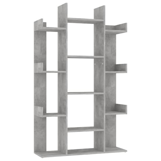 Bryson Wooden Bookcase With 13 Compartments In Concrete Effect_4