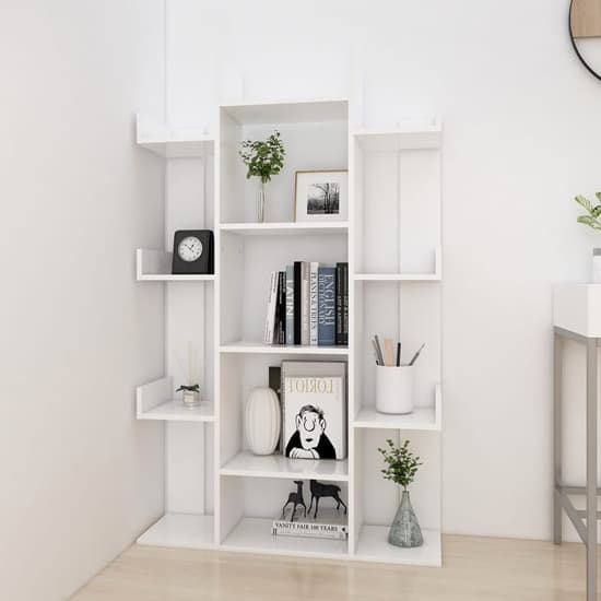 Bryson Wooden Bookcase With 13 Compartments In White_2
