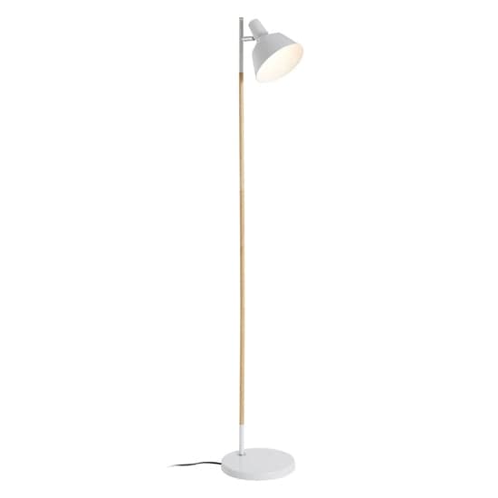 Bryton White Metal Floor Lamp With Natural Wooden Stand_3
