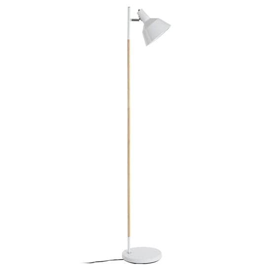Bryton White Metal Floor Lamp With Natural Wooden Stand_1