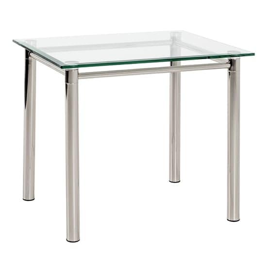 Buckeye Large Clear Glass Side Table With Chrome Legs_1