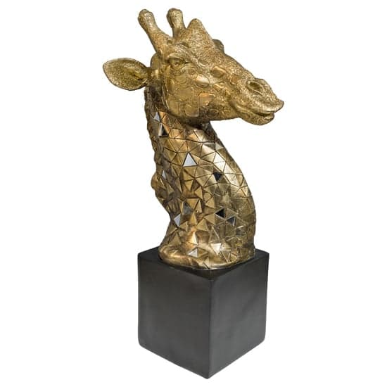 Buda Resin Giraffe Bust Sculpture In Gold And Black_2