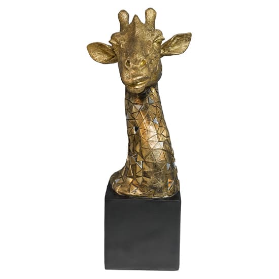 Buda Resin Giraffe Bust Sculpture In Gold And Black_3