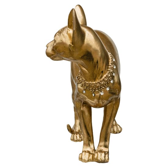 Buda Resin Sphynx Cat Statuette Sculpture In Gold_4