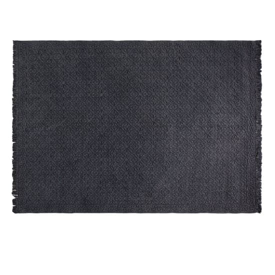 Buena Cotton Aztec Pattern Rug In Charcoal_4