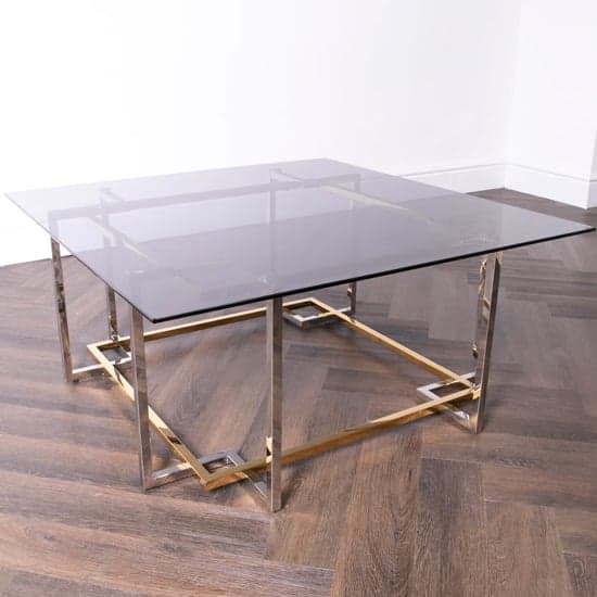 Bullion Glass Coffee Table With Gold Silver Metal Frame_3