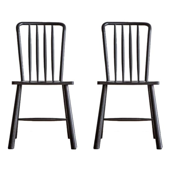 Burbank Black Oak Wood Dining Chairs In Pair_1