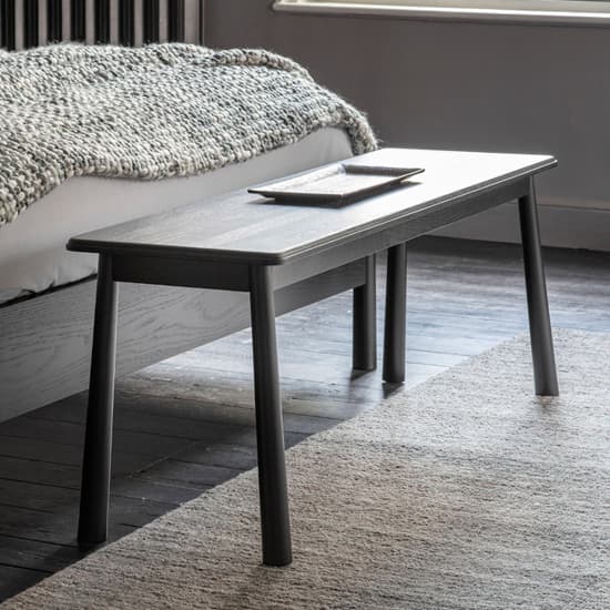 Burbank Oak Wood Dining Bench In Black Furniture in Fashion