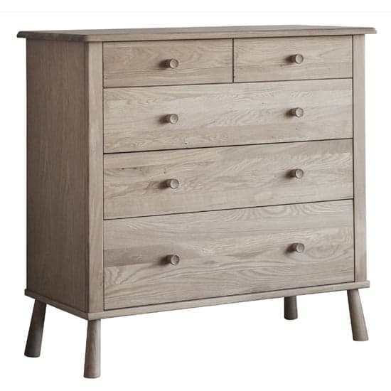 Burbank Wooden Chest Of 5 Drawers In Oak_4