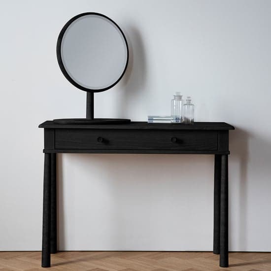 Burbank Wooden Dressing Table With 2 Drawers In Black