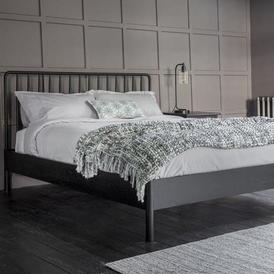 Burbank Wooden King Size Bed In Black_2