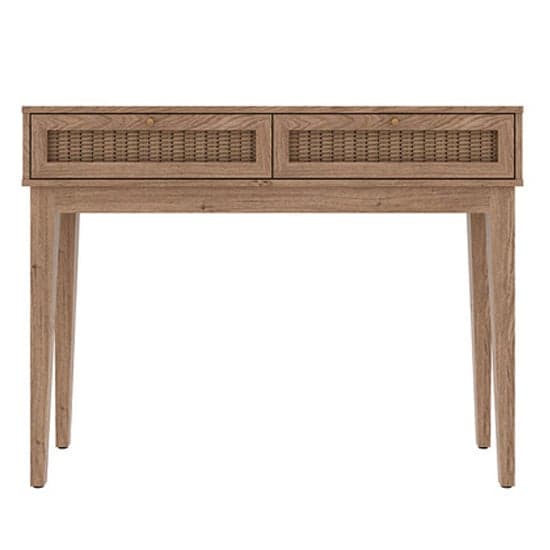 Burdon Wooden Console Table With 2 Drawers In Oak_2
