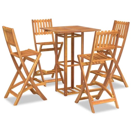 Burke Solid Wood Acacia 5 Piece Outdoor Bar Set In Natural_2
