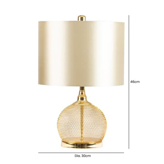 Burley Champagne Shade Table Lamp With Gold Wire Mesh Base_4