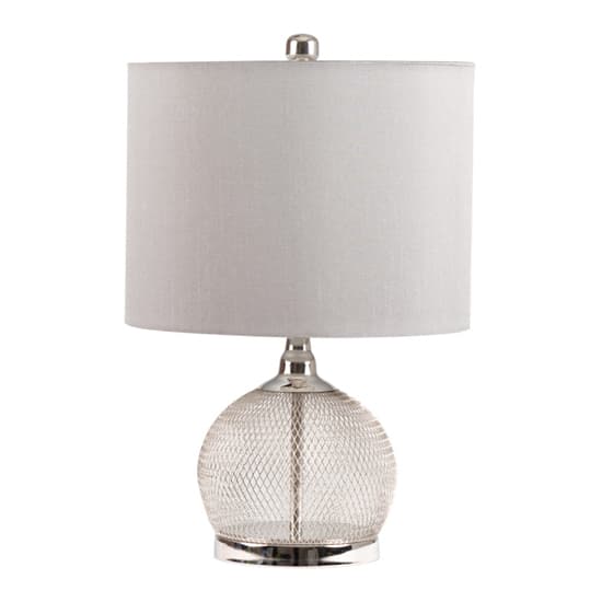 Burley Grey Shade Table Lamp With Chrome Wire Mesh Base_3