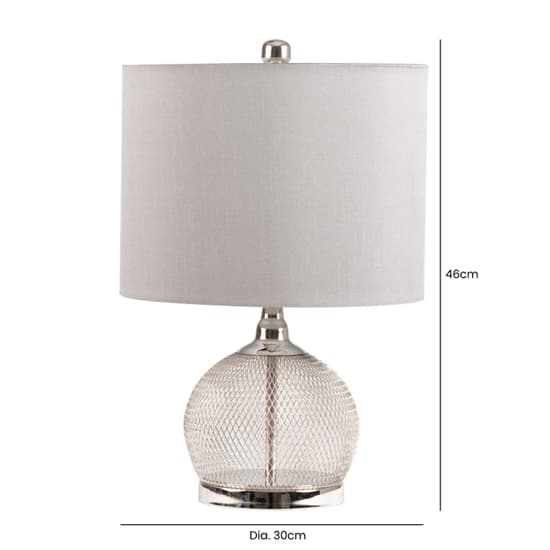 Burley Grey Shade Table Lamp With Chrome Wire Mesh Base_4
