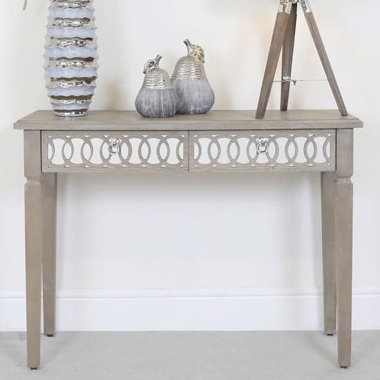 Burley Mirrored Console Table With 2 Drawers In Natural_1