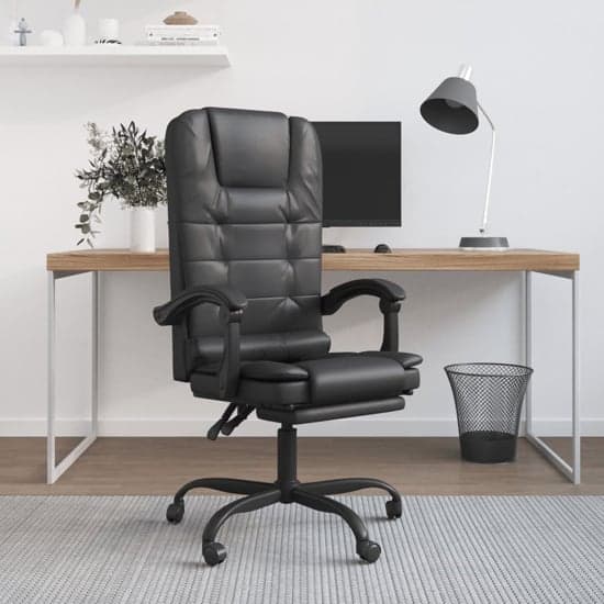 Burnet Faux Leather Massage Reclining Office Chair In Black_1