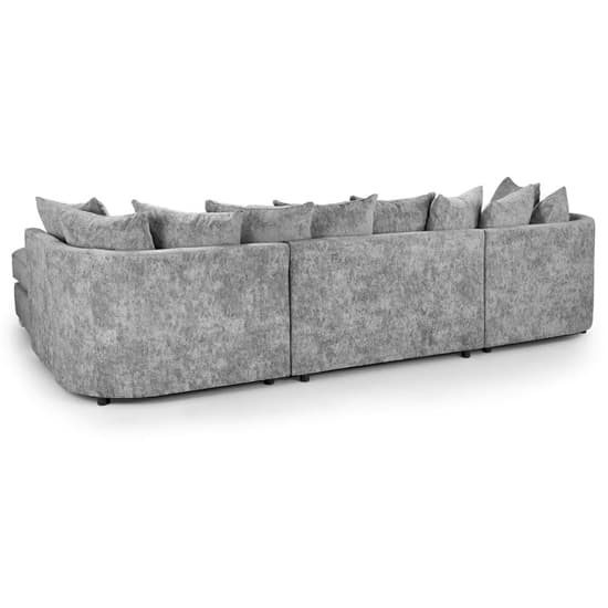 Burton Velvet Scatterback U Shape Corner Sofa In Platinum_3