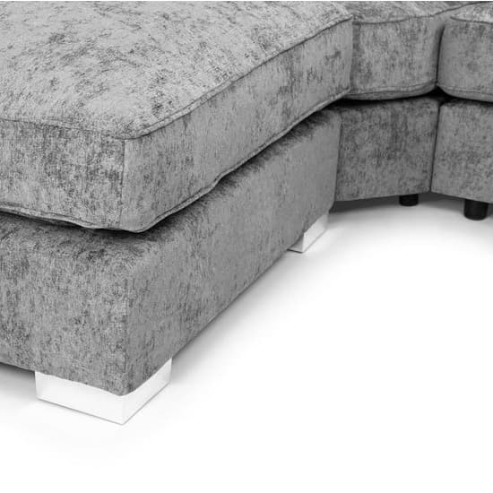 Burton Velvet Scatterback U Shape Corner Sofa In Platinum_4