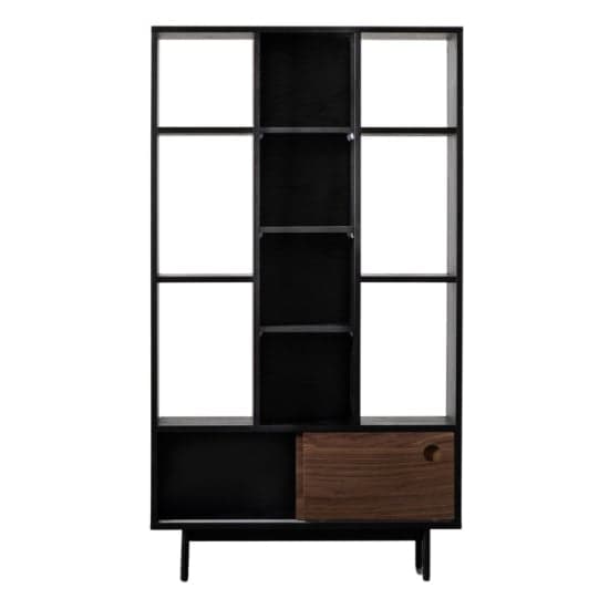 Busby Wooden Display Cabinet In Black And Walnut_2