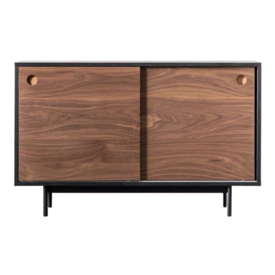Busby Wooden Storage Cabinet With 2 Doors In Black And Walnut_2